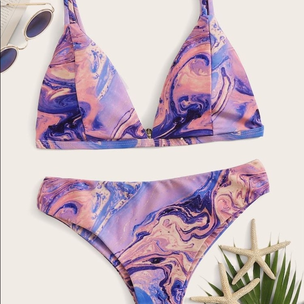 Marble Cheeky Bikini Set
